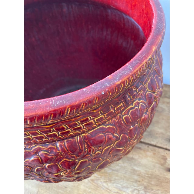 Large Burmantofts English Majolica Glazed Faience Cachepot or