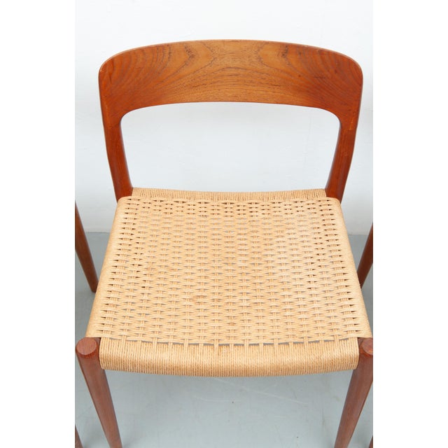 Vintage Model 75 Dining Chairs in Teak by Niels Otto Møller for J. L. Møller Møbelfabrik, 1950s, Set of 4 For Sale - Image 9 of 15