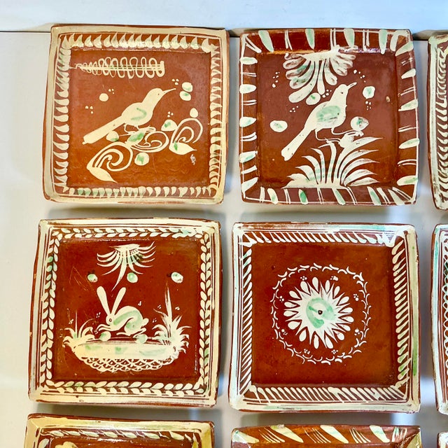 Mexican 1950s Vintage Mexican Southwestern Folk Art Tlaquepaque Pottery Plates - Set of 9 For Sale - Image 3 of 14