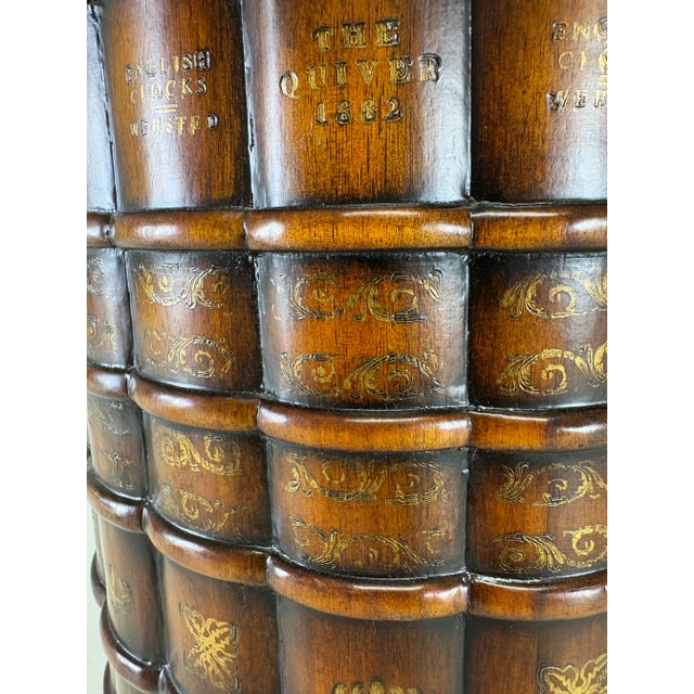 Brown Vintage Hand Carved Walnut Faux Book Bin After Maitland Smith For Sale - Image 8 of 9