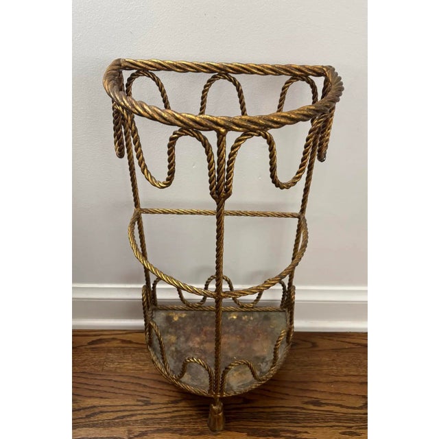 Absolutely charming petite twisted rope gold metal three-tiered shelf frame, glass not included. Perfect little size and...