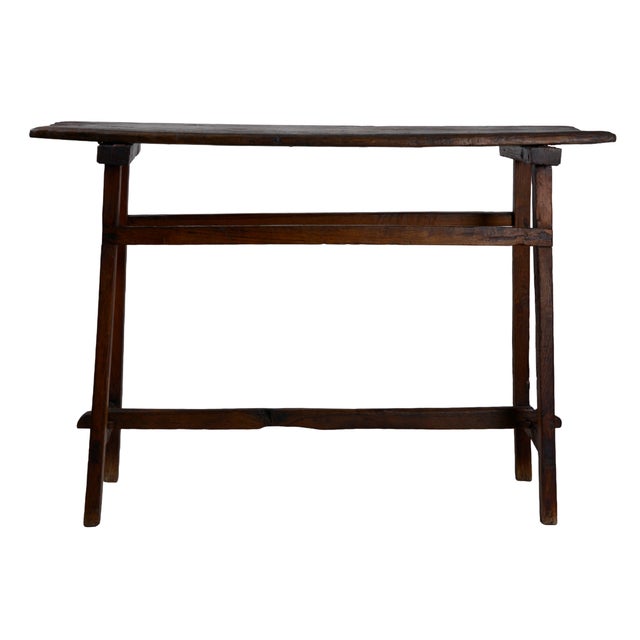 Brown Antique Early 19th Century Italian Rustic Farmhouse Console Table For Sale - Image 8 of 8