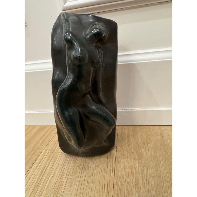 1926 Peter David Edstrom Art Deco Nude Ceramic Sculpture / Wall Plaque For Sale - Image 9 of 11