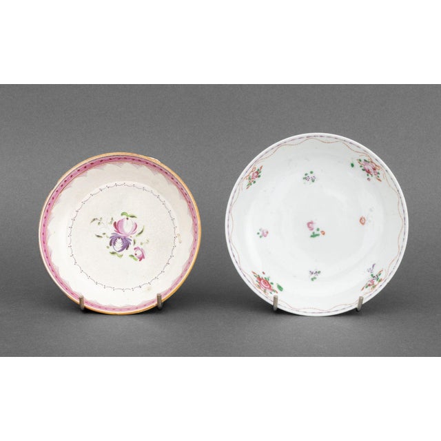 Collection of Eight Chinese Export Famille Rose Porcelain Tableware Pieces, comprising: a ribbed bowl, four teacups, a...