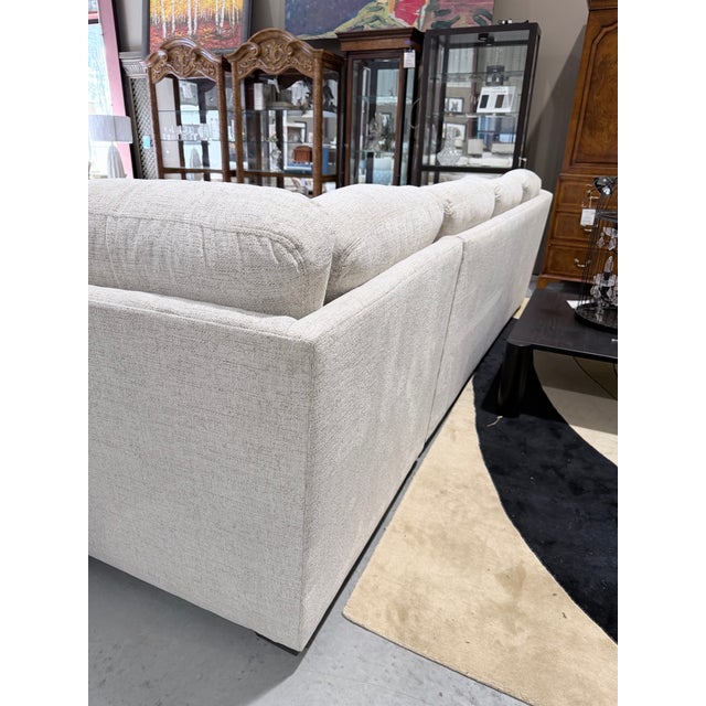 Beige Comfortable Craftmaster Neutral Fabric Sectional Sofa For Sale - Image 8 of 12