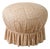 Vintage Round Ruffled Skirted Ottoman Pouf on Casters For Sale