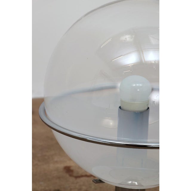 Glass Italian Table Lamp in Chrome with Glass, 1960s For Sale - Image 7 of 16