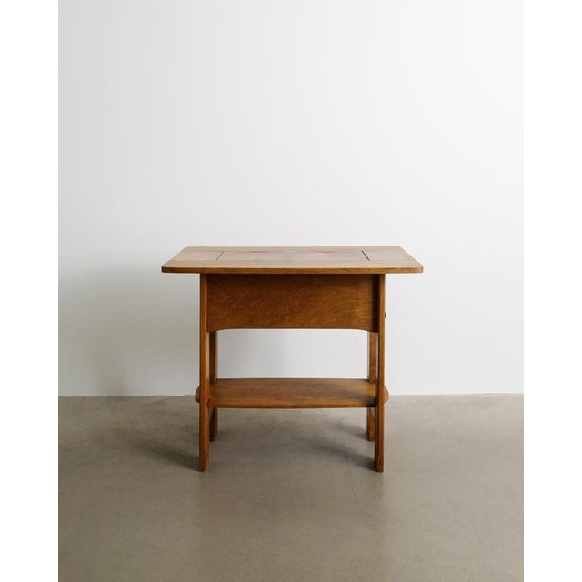 A very rare and unique swedish jugend wooden console table / sideboard with two drawers in stained oak by cabinetmaker...