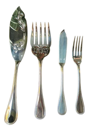 Perles Fish Cutlery Service for 6 from Christofle, Set of 14