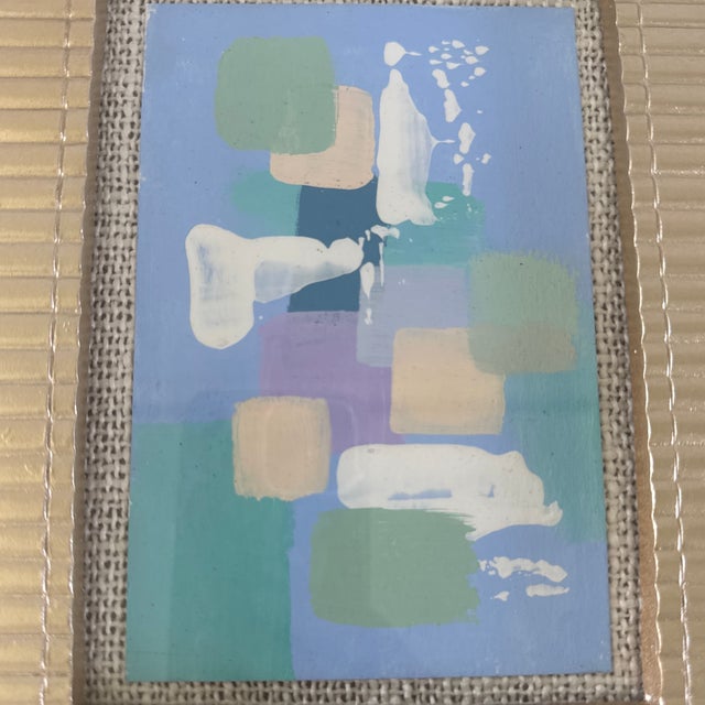 Original abstract painting mounted on fabric and framed. Created by myself, Dawn Lensing. Other original works may be...