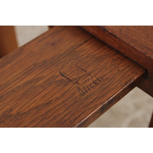 Antique L&jg Stickley Mission Oak Leather Chair For Sale - Image 14 of 14