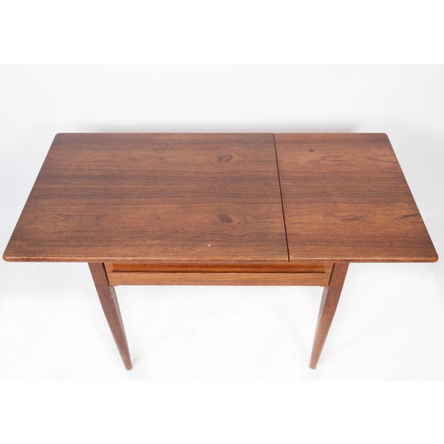 Danish Teak Side Table with Extensions from Silkeborg, 1960s For Sale - Image 9 of 15