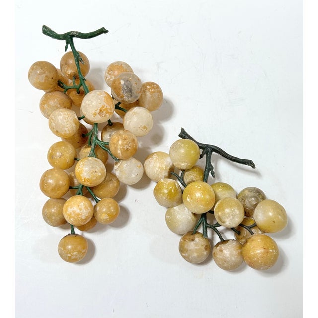 Traditional Vintage Yellow Alabaster Grape Clusters – Set of 2 For Sale - Image 3 of 6
