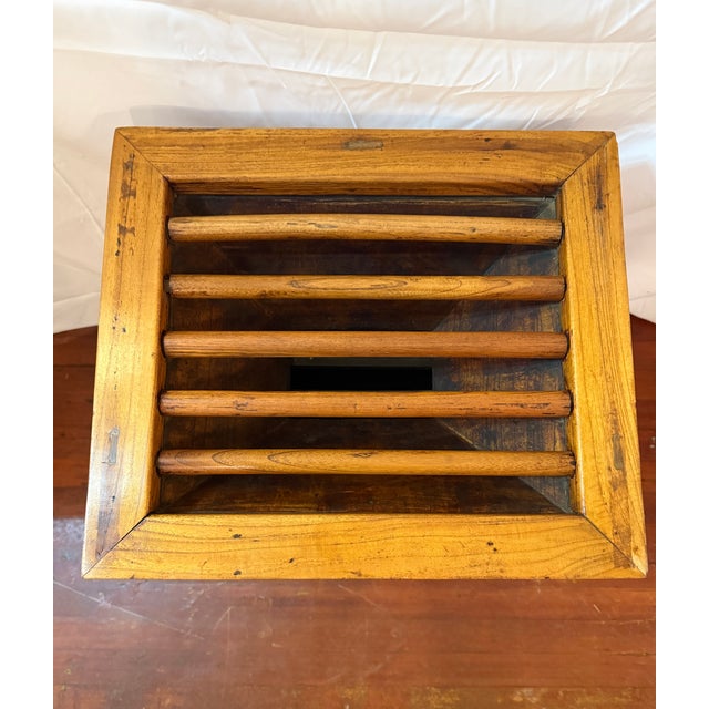 Antique Chinese Elm Ventilated Food Safe Cabinet C. 1900-1930 For Sale - Image 4 of 16