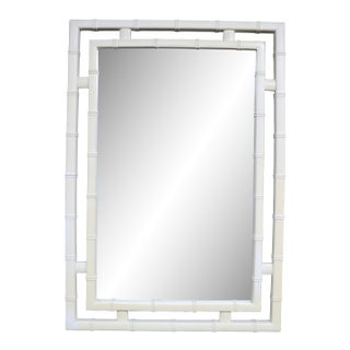 Drexel Attributed Hollywood Regency Faux Bamboo Wall Mirror For Sale