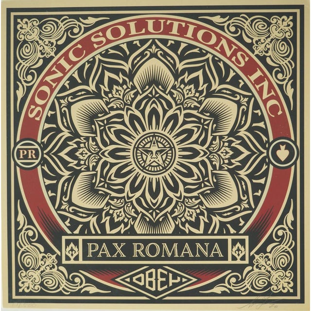 Shepard fairey aka obey giant (1970) pax romana lithograph and vinyl published by shepard fairey (obey) on laminated...