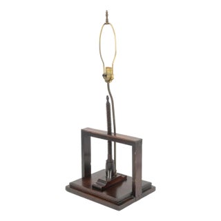 Antique Mahogany Book Press Mounted as a Lamp For Sale