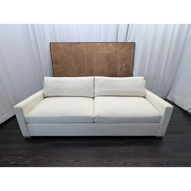 RH Belgian Track Arm 2-Cushion Sofa – 8' Luxe Depth Natural Upholstery | Down-Feather Cushions This RH Belgian Track Arm...