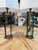 1970s Fontana Arte Style Brass and Blue Glass Table Lamps - a Pair For Sale - Image 10 of 10