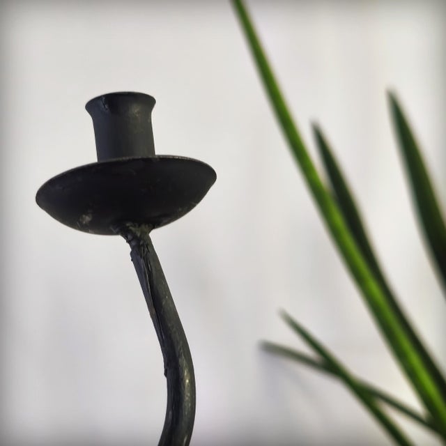 Postmodern Brutalist Wrought Iron Candlesticks by Hysteria Design, France, 1980s, Set of 2 For Sale - Image 14 of 18