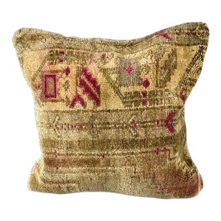20 x 20 Rug Pillow Grand Melody Turkish Pillow Cushion Cover For Sale