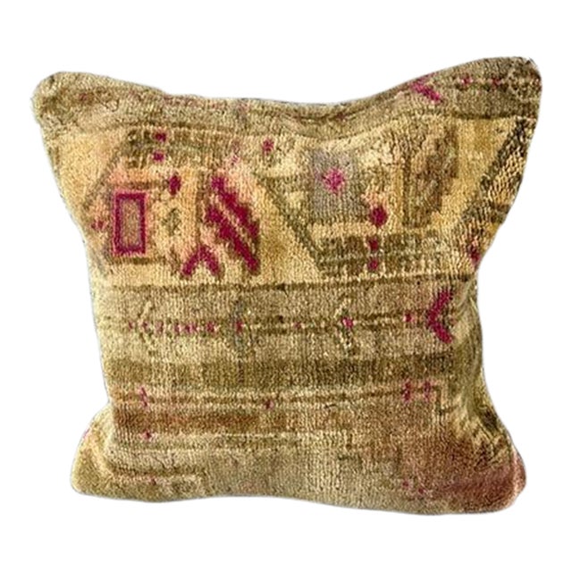 20 x 20 Rug Pillow Grand Melody Turkish Pillow Cushion Cover For Sale