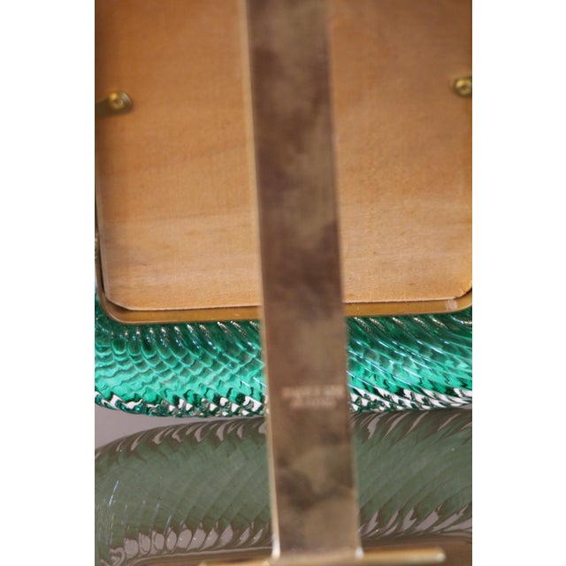 Glass Emerald Twisted Murano Glass and Brass Picture Frame For Sale - Image 7 of 13