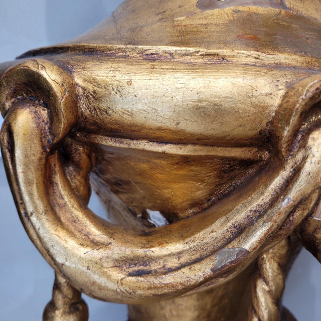 Trim Medici Cup Wall Sconce in Carved and Gilded Wood, Spain, 1950s For Sale - Image 15 of 17