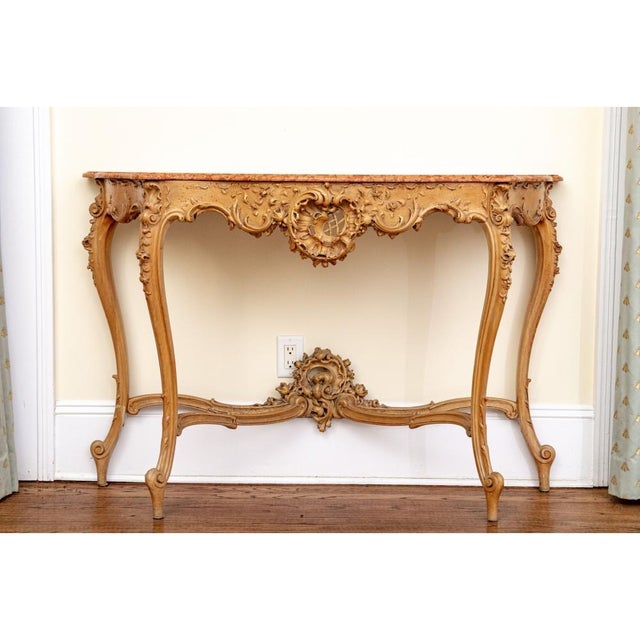 Mid 20th Century Extraordinary Louis XV Style Rossa Verona Marble Top Console Table For Sale - Image 10 of 10