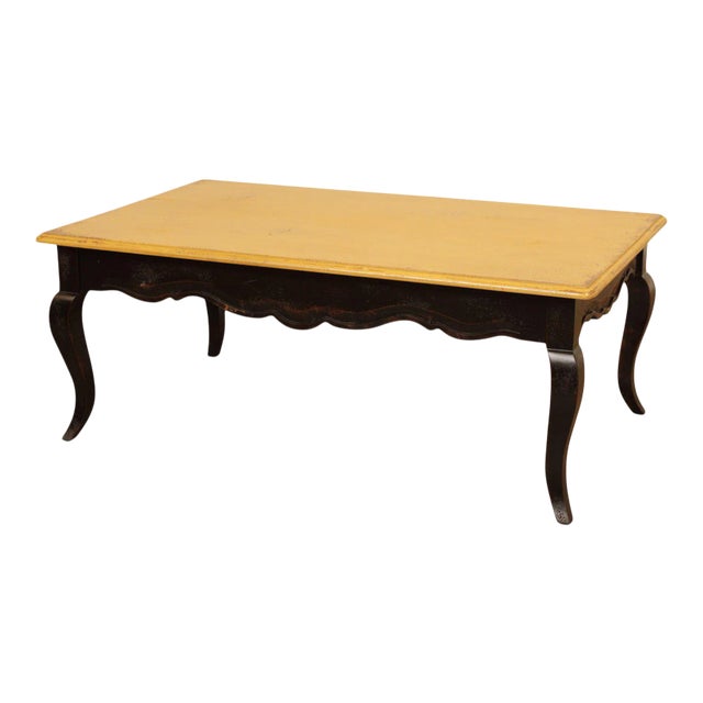 Habersham French Country Style Distressed Painted Coffee Table For Sale