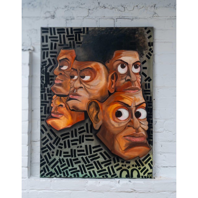Figurative Becoming by Seromo Okoro (2025), Oil and Marker on Canvas For Sale - Image 3 of 3