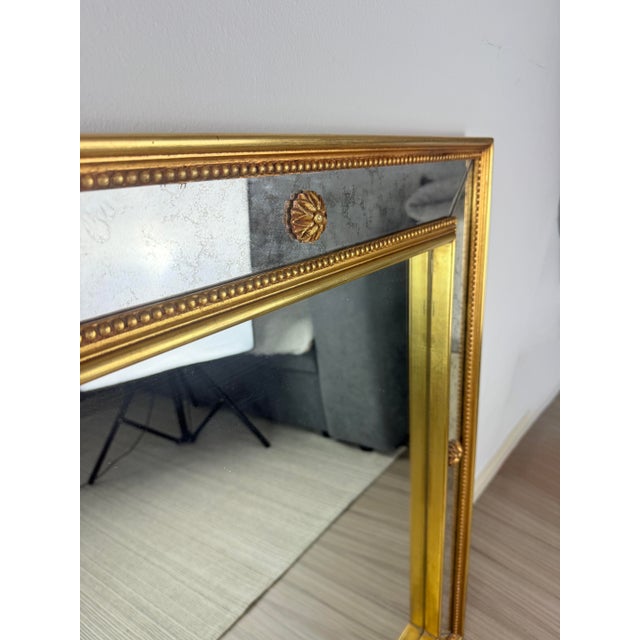 French Giltwood Mirror with Floral and Shell Ornaments by Ateliers Jean Ancey, Paris, France, 1950s, in Flawless...