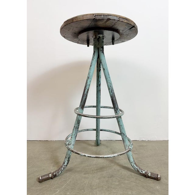 Industrial Green Workshop Stool, 1960s For Sale - Image 15 of 18