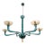 1980s Petrol Blue Murano Glass Chandelier For Sale