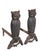 Late 19th Century Large Pair of Vintage Arts and Crafts Rustic Victorian Owl Andirons With Glass Eyes For Sale - Image 5 of 14