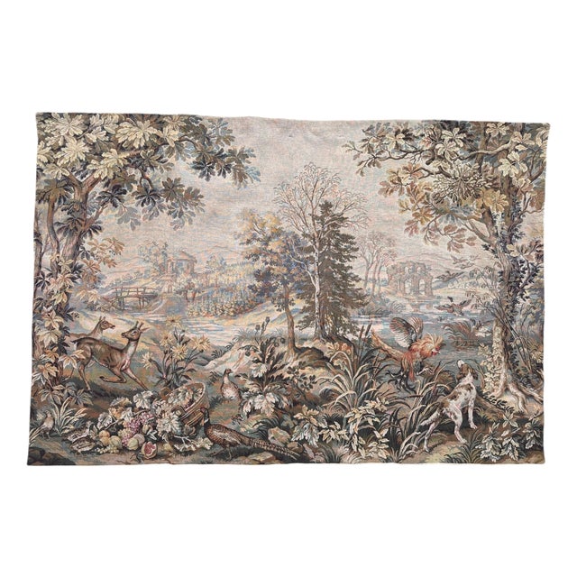 Vintage French Aubusson Style Jacquard Tapestry, 1970s For Sale
