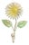 Vintage Italian White Tole Daisy Flower Hook Rack / Toleware Floral Wall / Coat / Robe Hook For Sale