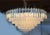 Contemporary triedro Murano glass chandelier transapernt and sanded "triedro". Seven levels of glass very sparkling. spare...