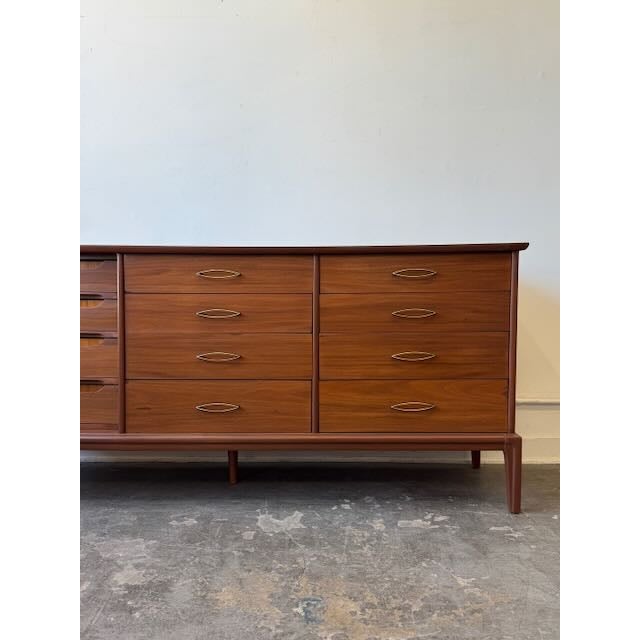 1960's 12 Drawer Walnut Dresser For Sale In Los Angeles - Image 6 of 12