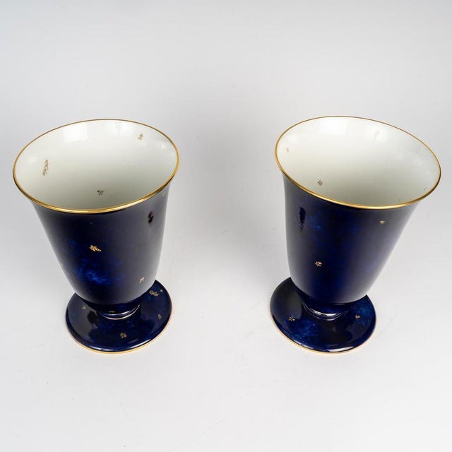 Pair of early 20th century sèvres porcelain vases. A pair of early 20th century sèvres porcelain vases, circa 1936,...