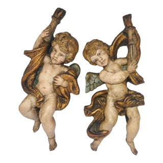 19th Century Wooden Torchbearers, 1920s, Set of 2 For Sale