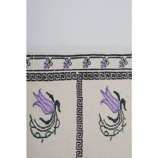 Beige Vintage Aubusson Floral Turkish Kilim Rug 5'7'' X 8'2'' For Sale - Image 8 of 11