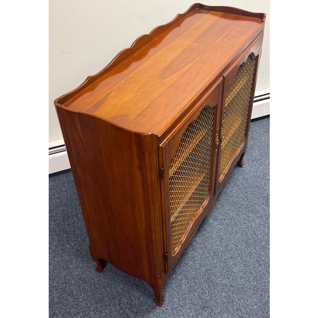 1980s Vintage Solid Cherry Louis XV Server / Bookcase For Sale - Image 5 of 12