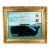 Melinda Kirkpatrick Folk Art Painting of a Whale and Ship, “Whale at Harbor” For Sale