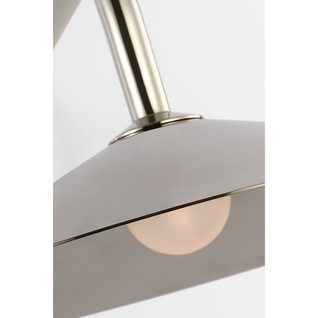 Metal Amber Lewis for Visual Comfort Signature Ponce 9" Articulating Sconce in Polished Nickel with Polished Nickel Shade For Sale - Image 7 of 11