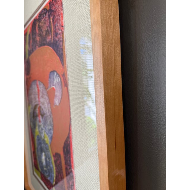 1967, "Totem", Abstract, Framed Original Print on Fine Art Paper, Artist Kan N. For Sale - Image 4 of 8