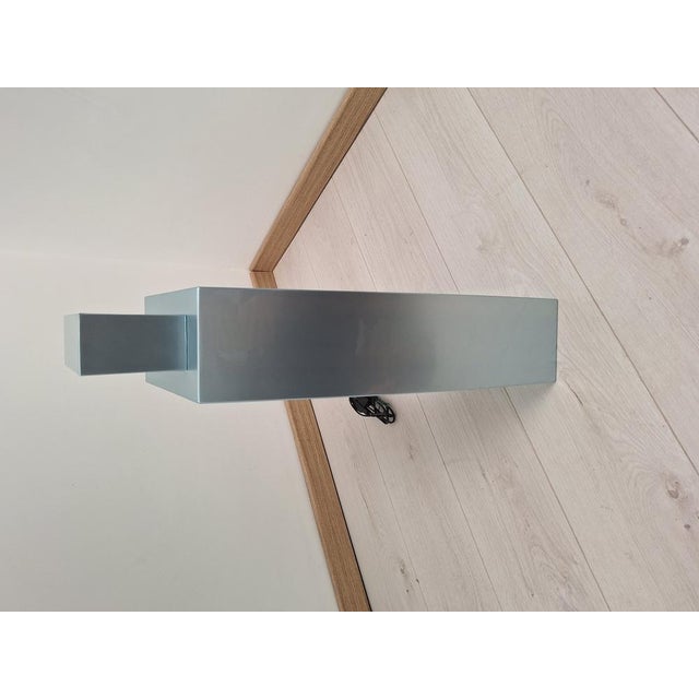 Table Lamp in Blue Lacquered Wood attributed to Andrea Anastasio for Zenith, 1980s For Sale - Image 15 of 18