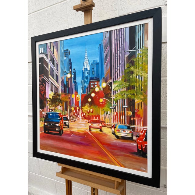 Textile Painting of the Chrysler Building New York City - Unique Original Art by Contemporary British Artist, 2021 For Sale - Image 7 of 13