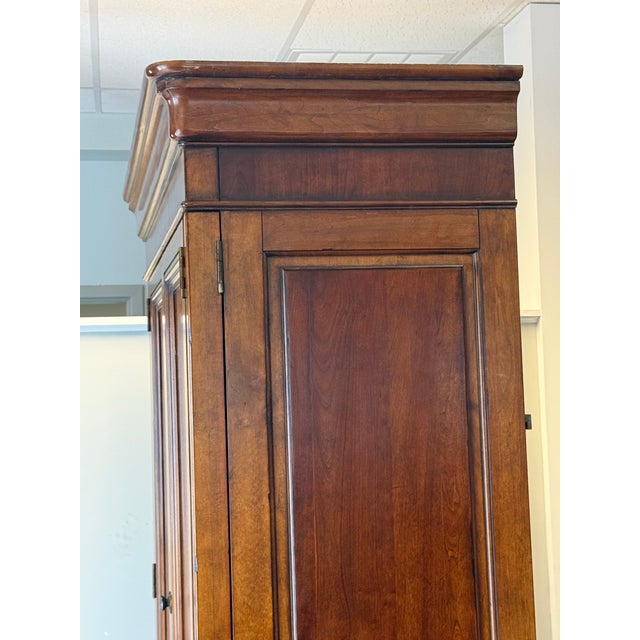 Vintage Ethan Allen Burled Wood Townhouse Armoire For Sale - Image 9 of 12