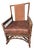 1930s Bar Harbor Wicker Rocking Chair W/ Leather Seat Cushion and Backing For Sale